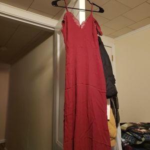Long red forever 21 dress. Spaghetti straps with o